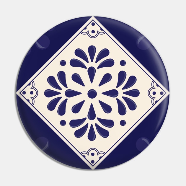 Blue Abstract Floral Talavera Tile by Akbaly Pin by Akbaly