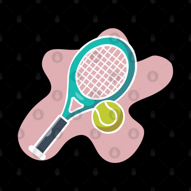 Graphic Tennis Racket And Tennis Ball by StreetDesigns