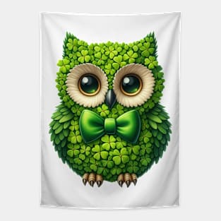 Clover Owl St Patricks Day Tapestry