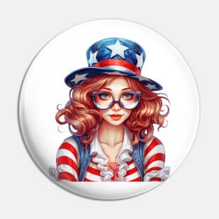 4th of July Girl #3 Pin