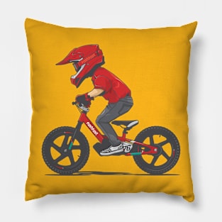 kid ride a push bike Pillow