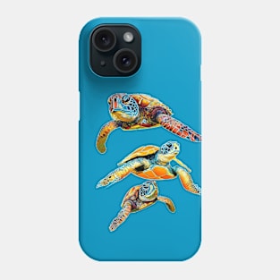 Beautiful Colorful Sea Turtles Phone Case