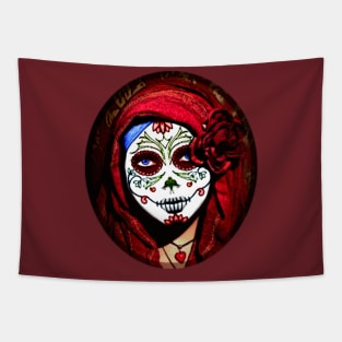 La Calavera Catrina - Madonna Sugar Skull - dia de los Muertos Tapestry