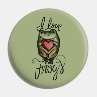 I Love Frogs Pin