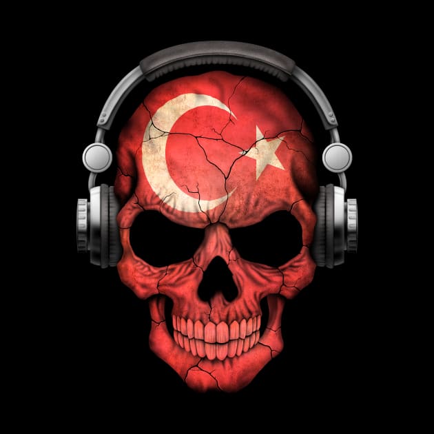 Dark Skull Deejay with Turkish Flag by jeffbartels