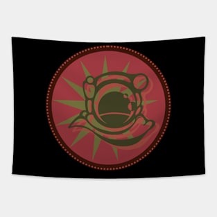 Astronaut helmet red/green Tapestry