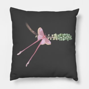 Pink silk moth Pillow