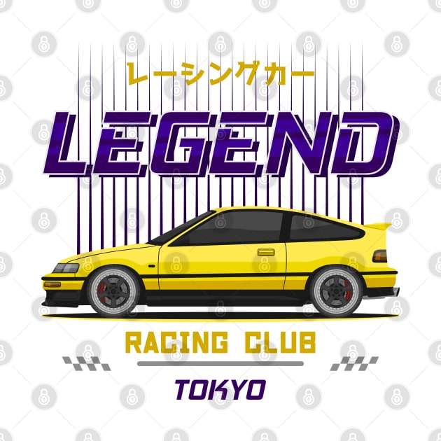 Midnight Racer Yellow CRX JDM by GoldenTuners