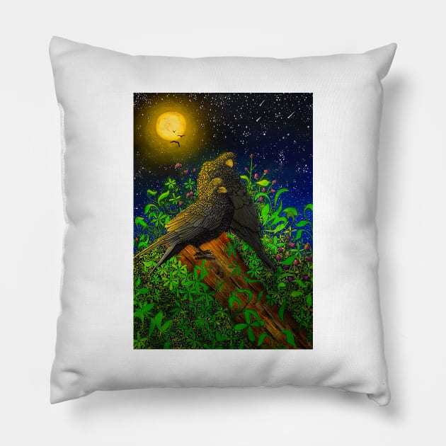 Crows Pillow by ilhnklv