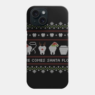 Ugly Christmas Sweater Here Comes Santa Floss Phone Case