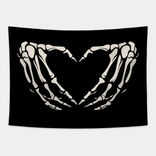 Skeleton Hand Hearts Tapestry