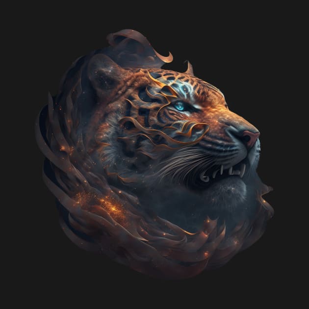 Tiger in Space with unique Design by HappysSpace