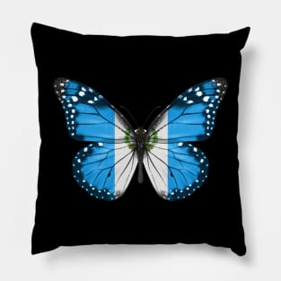 Guatemalan Flag  Butterfly - Gift for Guatemalan From Guatemala Pillow