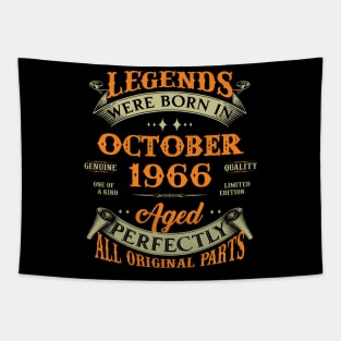 57th Birthday Gift Legends Born In October 1966 57 Years Old Tapestry