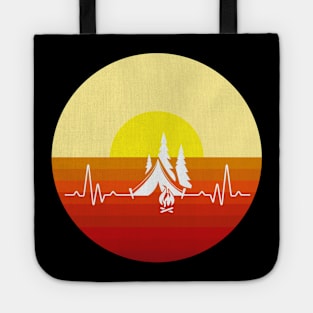 Vintage Sunset Camping Heartbeat Tote