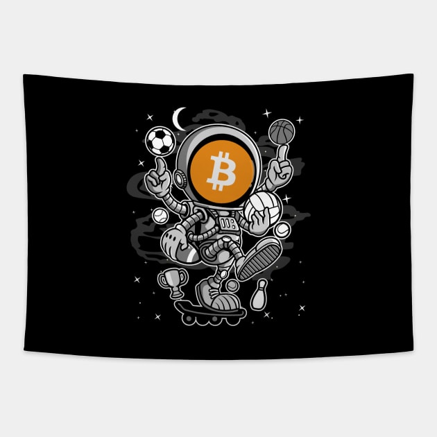 Astronaut Skate Bitcoin BTC Coin To The Moon Crypto Token Cryptocurrency Blockchain Wallet Birthday Gift For Men Women Kids Tapestry by Thingking About