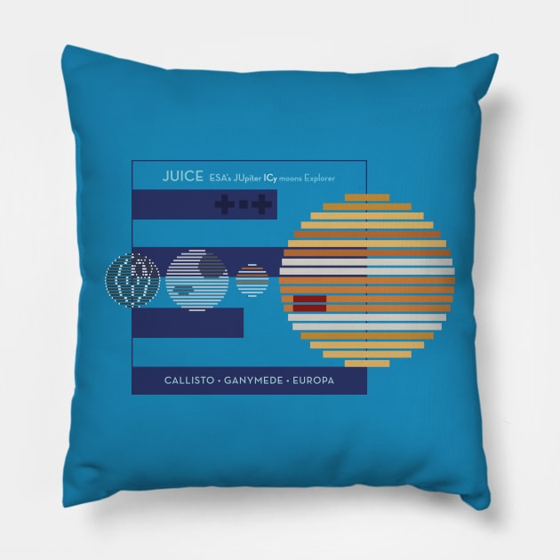 Space Exploration JUICE Jupiter ICy Moons Explorer, variation Pillow by Markadesign