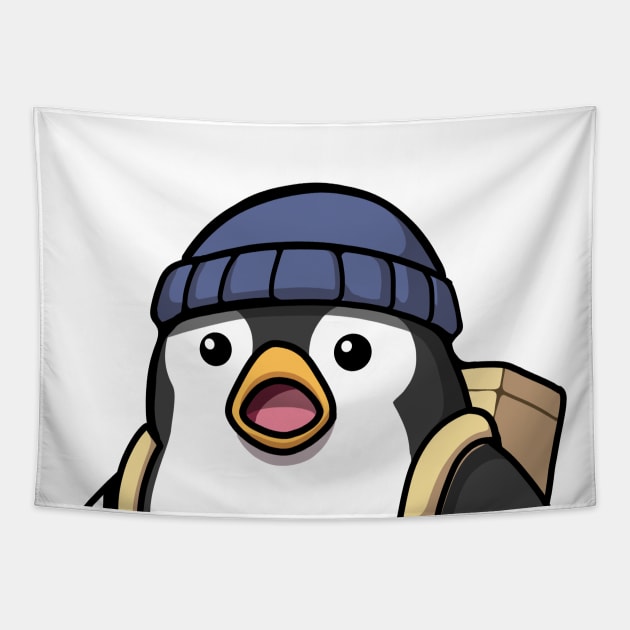 Surprised Penguin Tapestry by xyzstudio