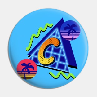 Initial Letter C - 80s Synth Pin