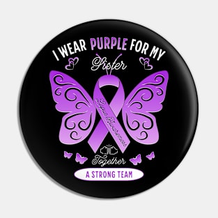 Lupus Sister Purple Awareness Ribbon Pin