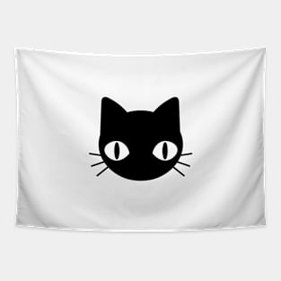 Cute & Freaky Black Cat Face Tapestry