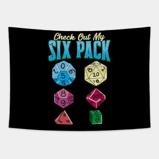 Funny Check Out My Six Pack RPG Gaming Dice Pun Tapestry