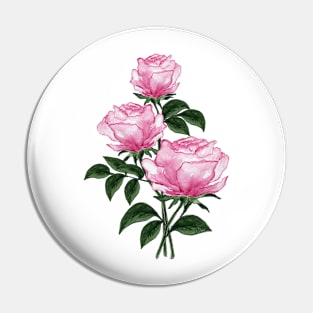 Pink Roses - Hand-painted watercolor flowers Pin