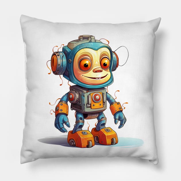 Cartoon monkey robots. T-Shirt, Sticker. Pillow by AndreKENO