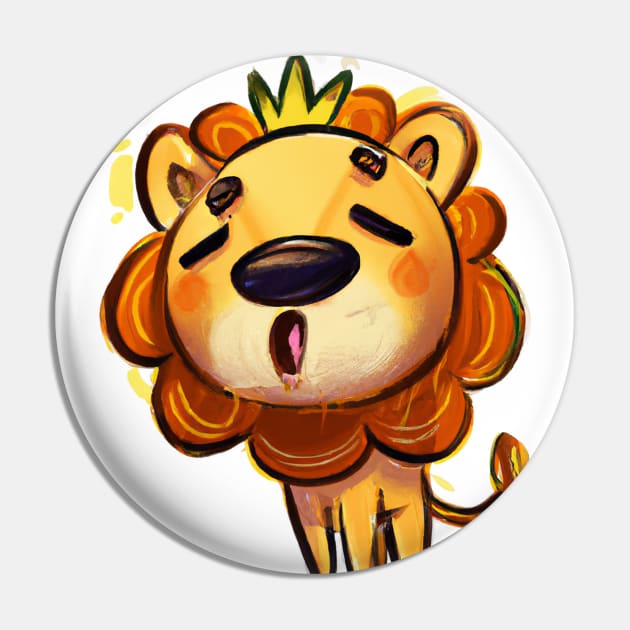 Cute Lion Drawing Pin by Play Zoo