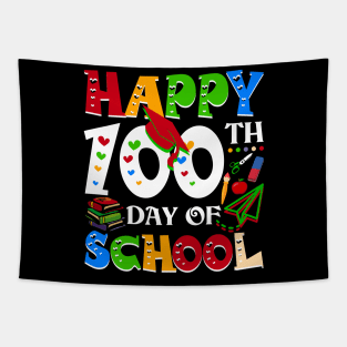 Happy 100th Day Of School Teacher Rainbow - 100 Days Smarter Tapestry