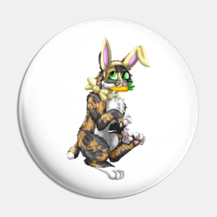 Bobtail BunnyCat: Tortie-Tabby (Yellow) Pin