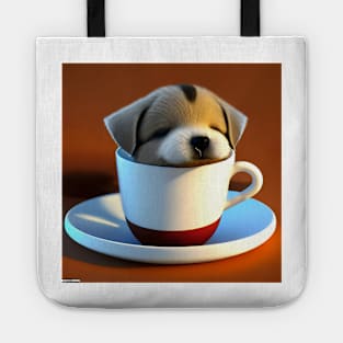 Puppuccino Coffee And Cute Puppy Dog Tote