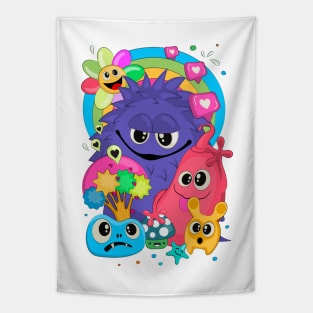 Cheerful company of monsters Tapestry