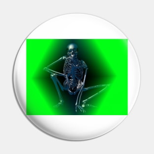 green skeleton Pin