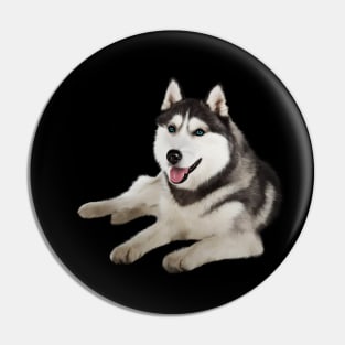 Husky with Blue Eyes, love Huskies, Dog Lover Pin