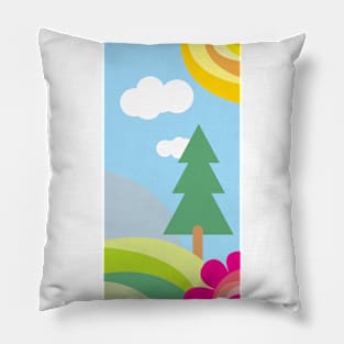 Landscapes Colourfull Illustration Pillow