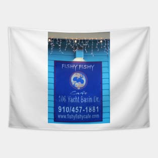 Blue Fishy Sign Tapestry