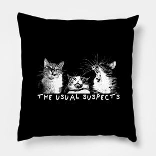 The Usual Suspects featuring Cat Mug Shot Trio Pillow