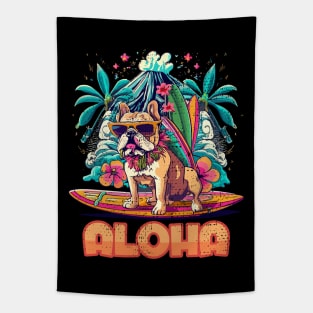 Aloha Surf Bulldog Hawaii Vintage Tapestry