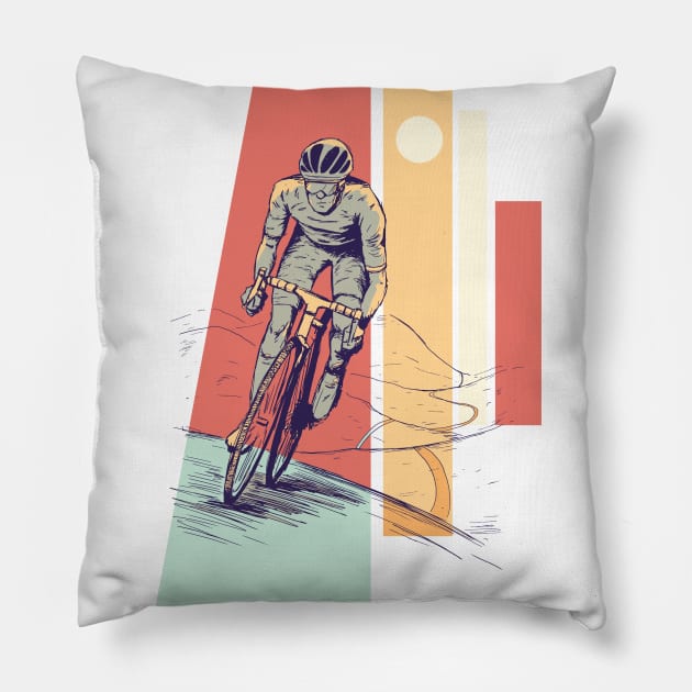 Cyclist Race - Cycling Shirt, Biking T shirt, Bicycle Shirts, Gifts for a Cyclist, Bike Rider Gifts, Cycling Funny Shirt Pillow by Popculture Tee Collection