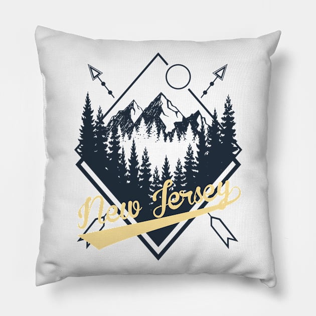 New Jersey State Pillow by LaarniGallery