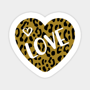 Love. Leopard Print Heart. Magnet