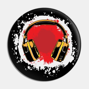 Headphones Art, Red Pin