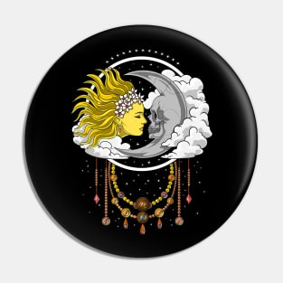 Skull Moon And Sun Pin