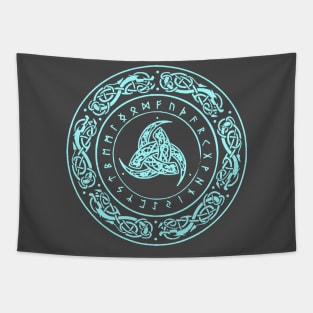 Odin Horns Endless Knot Viking Ragnarok Pagan Rebels Tapestry