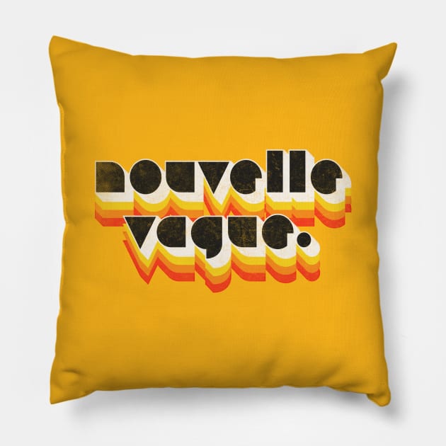 Nouvelle Vague  /  Retro Faded Design Pillow by DankFutura