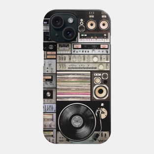 Hifidelity Vintage Music HiFi Sound system setup collage art Phone Case