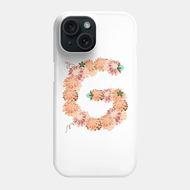 Letter G Floral Phone Case by CTstudio