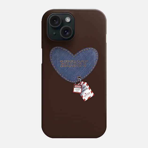 Romantic Hubby Wifey Electrician Lockout Tagout Denim Heart Phone Case by The Trades Store