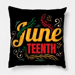 Freedom Day with Ornaments Logo Juneteenth Pillow